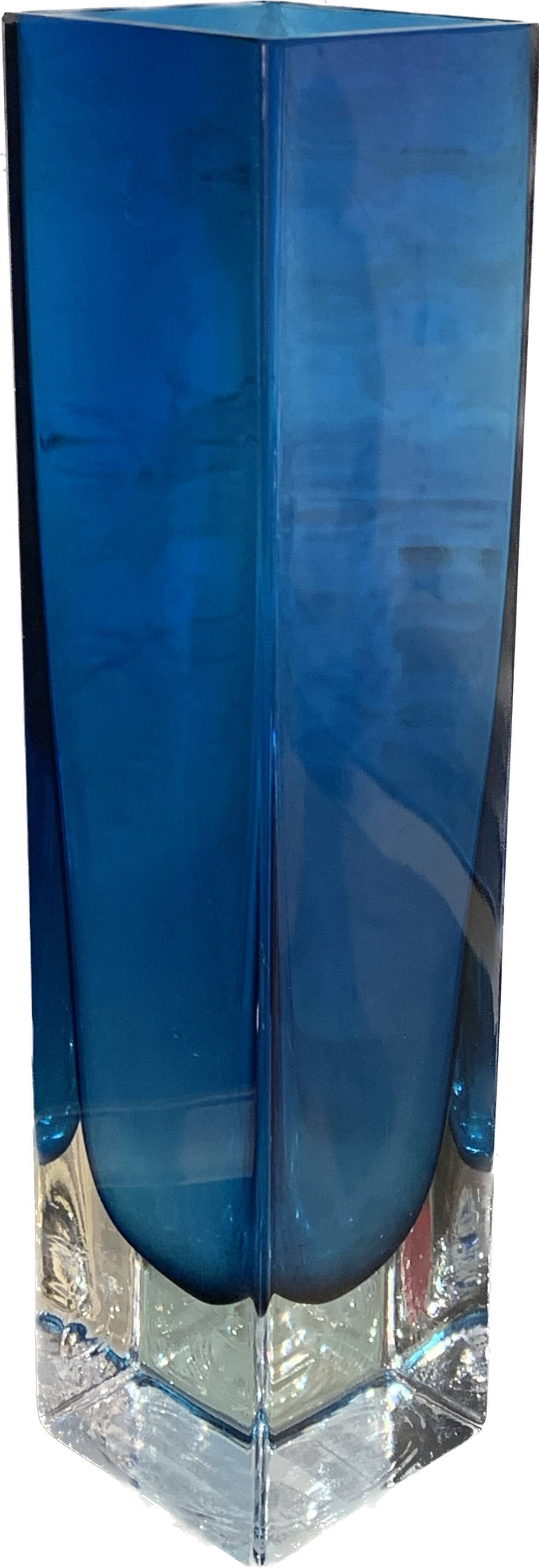 Vase glass of Murano vintage 1960 blue