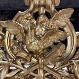 Miroir De Cheminée En Bois Doré « aux Colombes » D’époque Napoléon III , XIX ème 2m46 X 1m24
