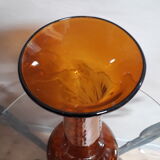 Glass vase brown caramel color