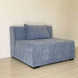 2 fauteuils velours bleu