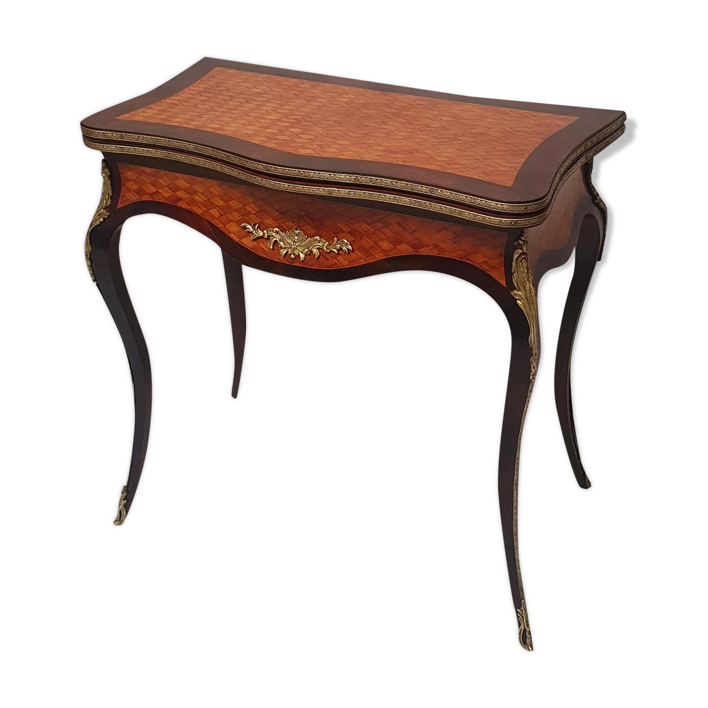 Louis XV Napoleon III Games Table - Marquetry - Bois De Rose - Palissandre - 19th