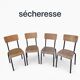 Set of 4 vintage metal and plywood school chairs (2 pairs)