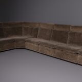 Canapé modulaire Walter Knoll en velours brun