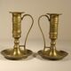 Pair of brass candle holders