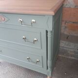Commode redécorée couleur vert