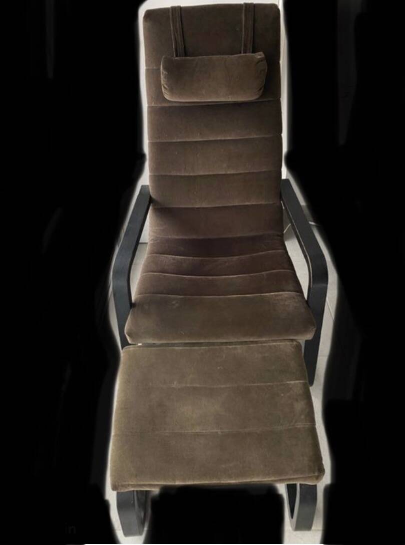 Vintage Ikea Puong armchair and footrest