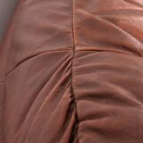 Vintage sofa from the 70s in genuine brown leather italian design