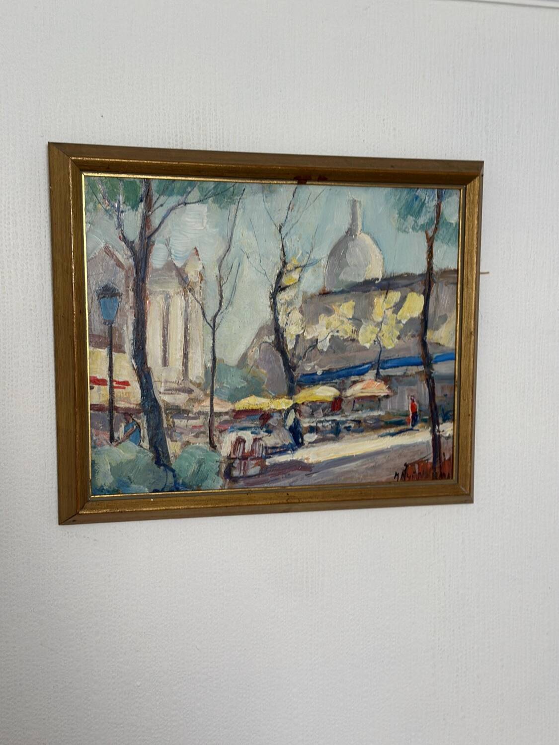 Mid Century Swedish Oil on Panel – “Lakerstationen” by L. Knut Norman