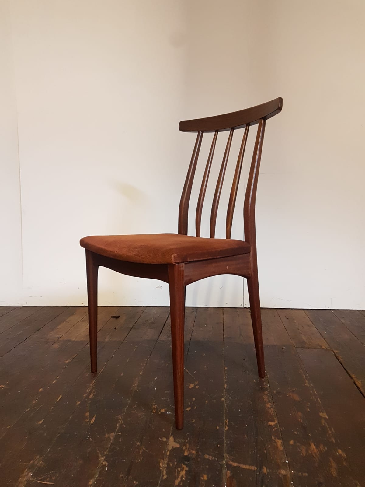 Vtg Set Of 4 Younger Mid Century Teak Dining Chairs Danish Scandi Design Retro