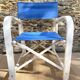 Folding canvas armchair by the sea La Baule 1960s