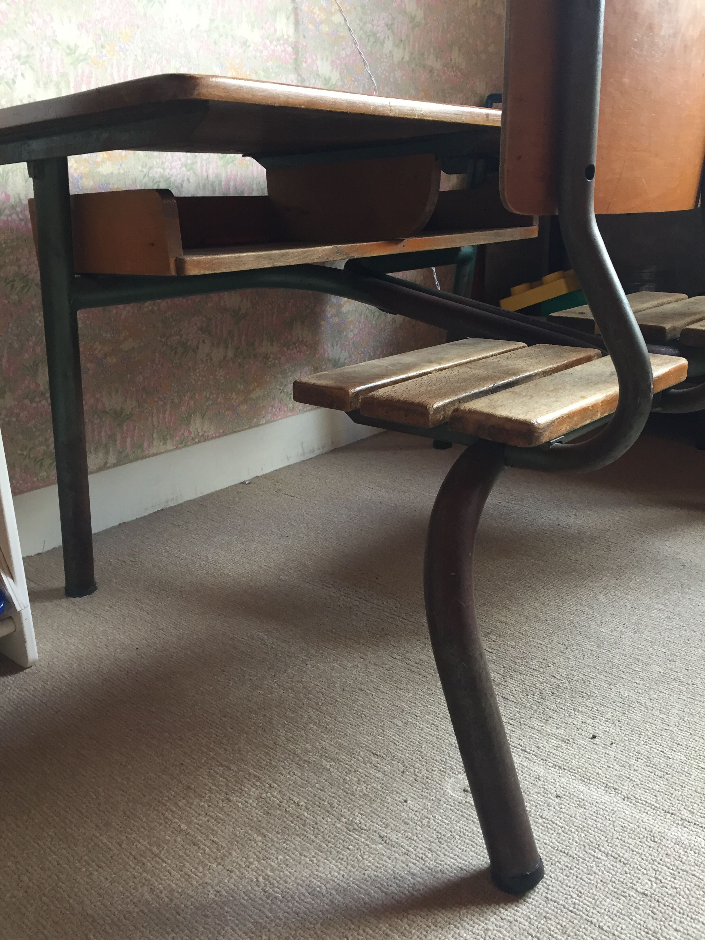 double schoolboy desk -vintage-