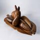 Hand-carved wooden fruit basket, set of 6, Italy, 1980