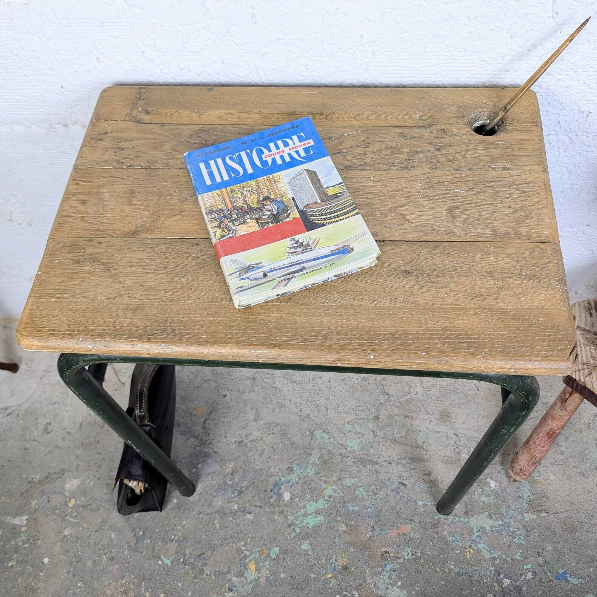 Vintage desk for a large schoolboy.