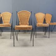 Wicker Chairs by Frederick Weinberg, 1960s, Set of 6