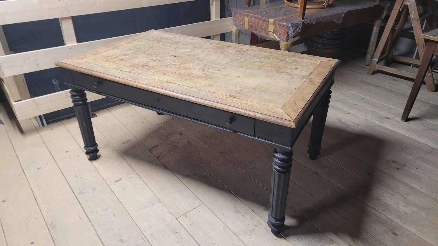 Louis Philippe notary office in oak, 1900 period - 1m49