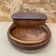 Antique cigarette tobacco dispenser wood & copper 1960s vintage
