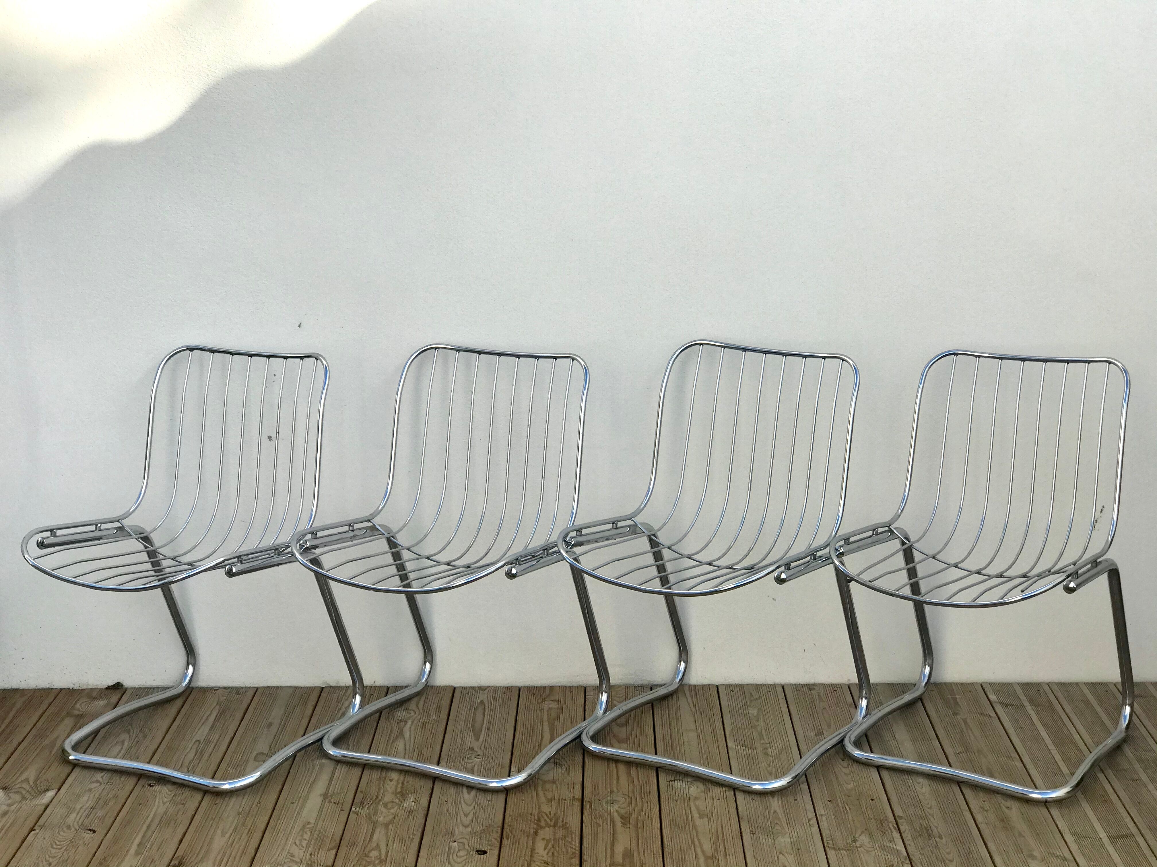 Chaises métal chromée Rinaldi