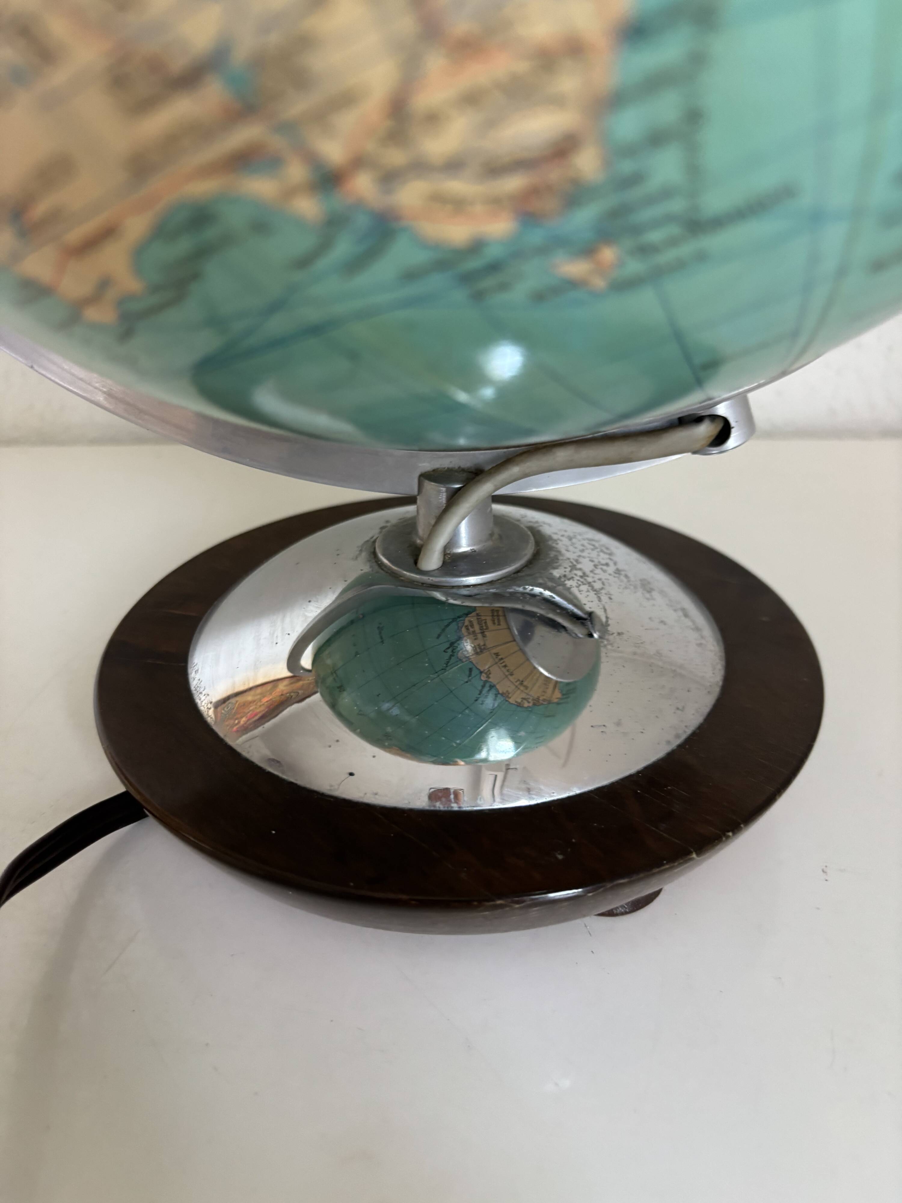 Vintage terrestrial globe 1965 German glass Columbus duo - 34 cm