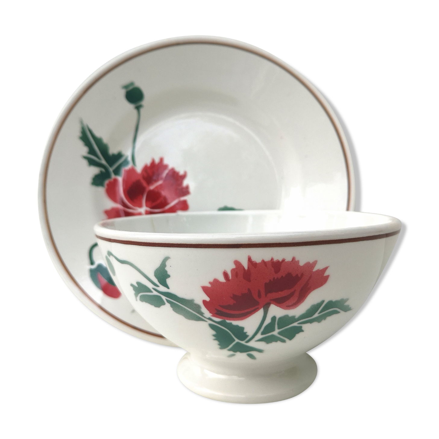 Old bowl "Luxeuil" Hbcm + plate