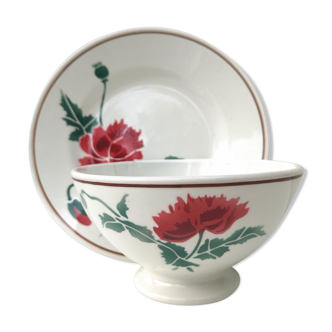 Old bowl "Luxeuil" Hbcm + plate