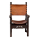 Frailero armchair, antique Spanish — carved wood & full-grain leather.