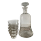 Decanter and glasses for whisky, wine, water, and liqueurs