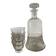 Decanter and glasses for whisky, wine, water, and liqueurs