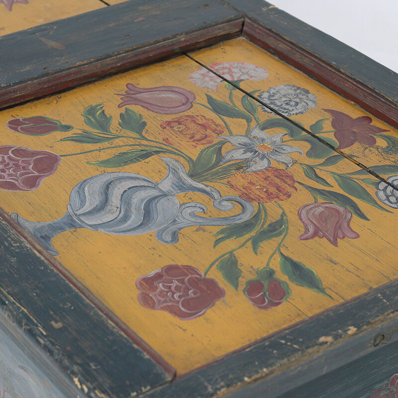 Large Rustic Farmhouse Romantic Folk Art Bridal Chest