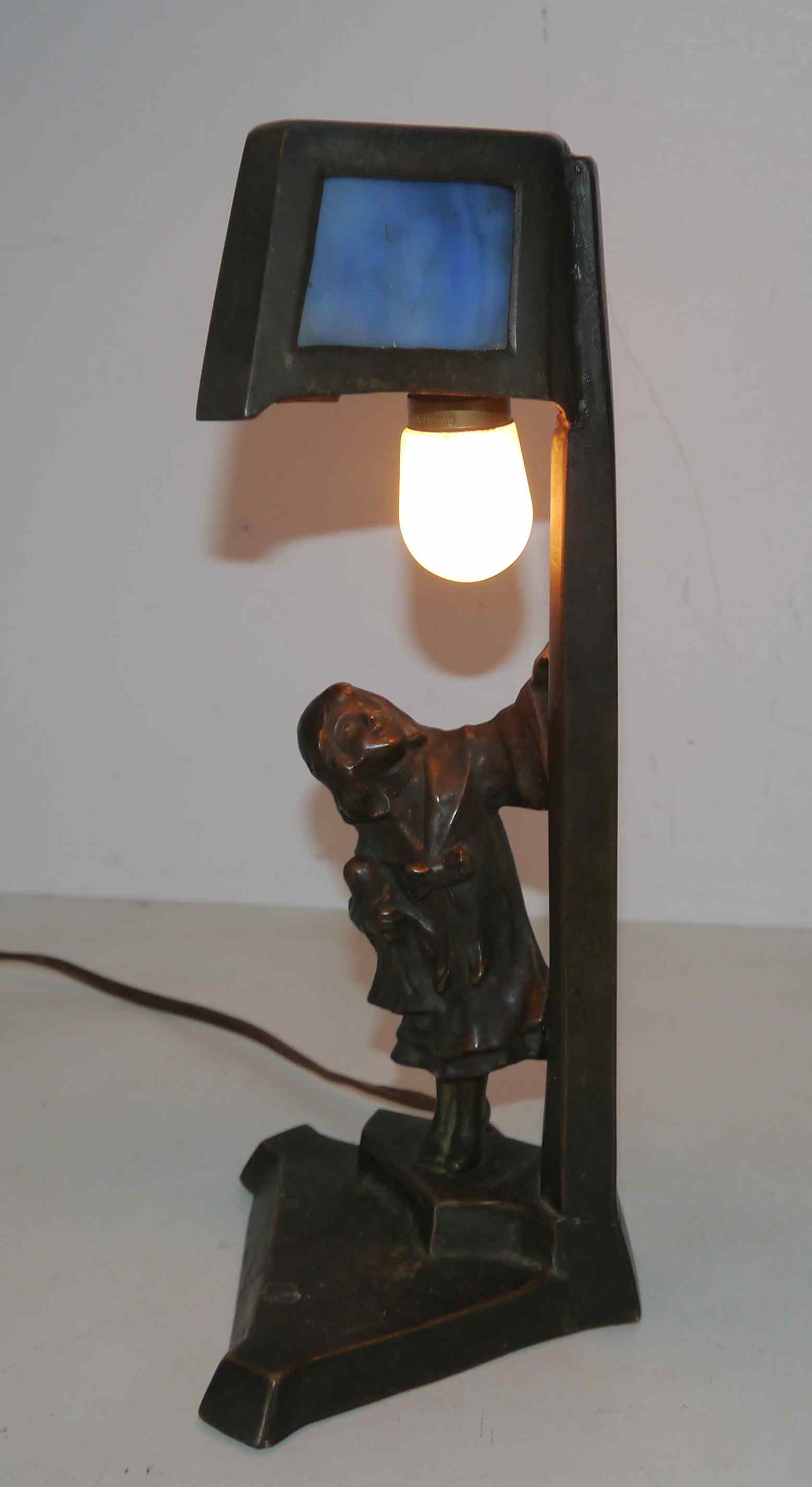 Old art deco bronze lamp