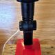 Vintage 70's red desk lamp.