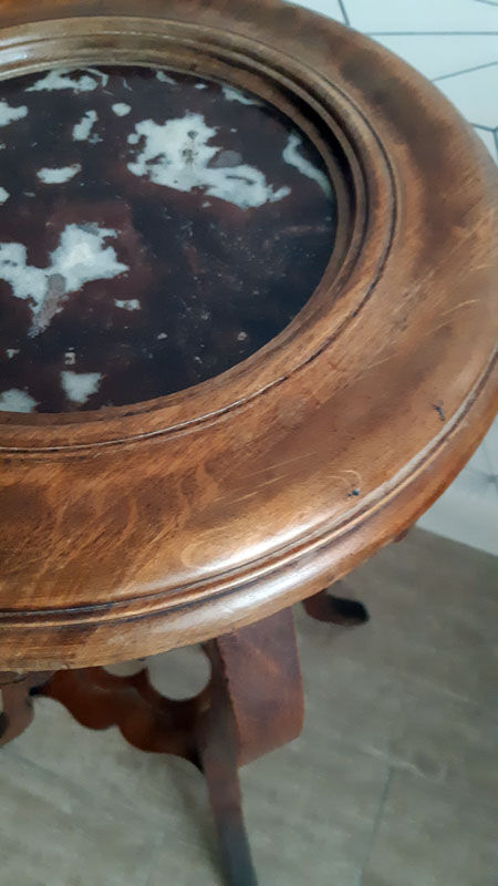 Vintage harness in walnut and marble