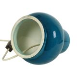 Italian Round Blue Ceramic Lamp Cracked 24cm