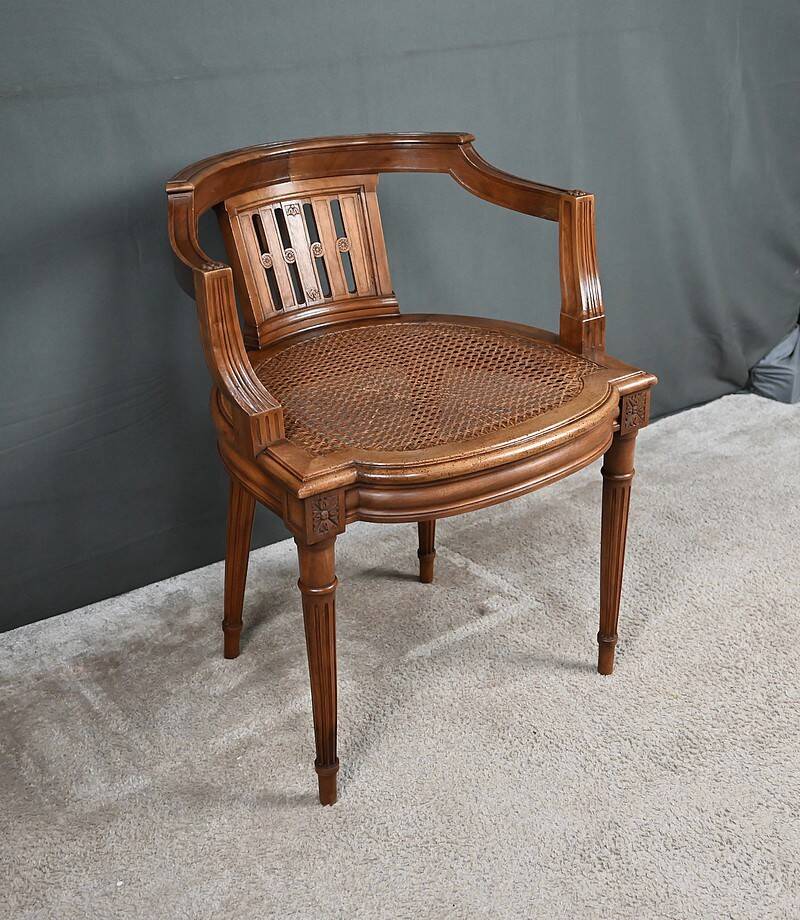 Small Office Armchair in Walnut, Louis XVI style – Late 19th century
