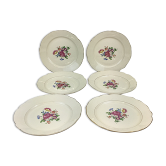 6 assiettes plates made in france  Digoin Sarreguemines