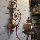 19th century copper wall lights (large models)