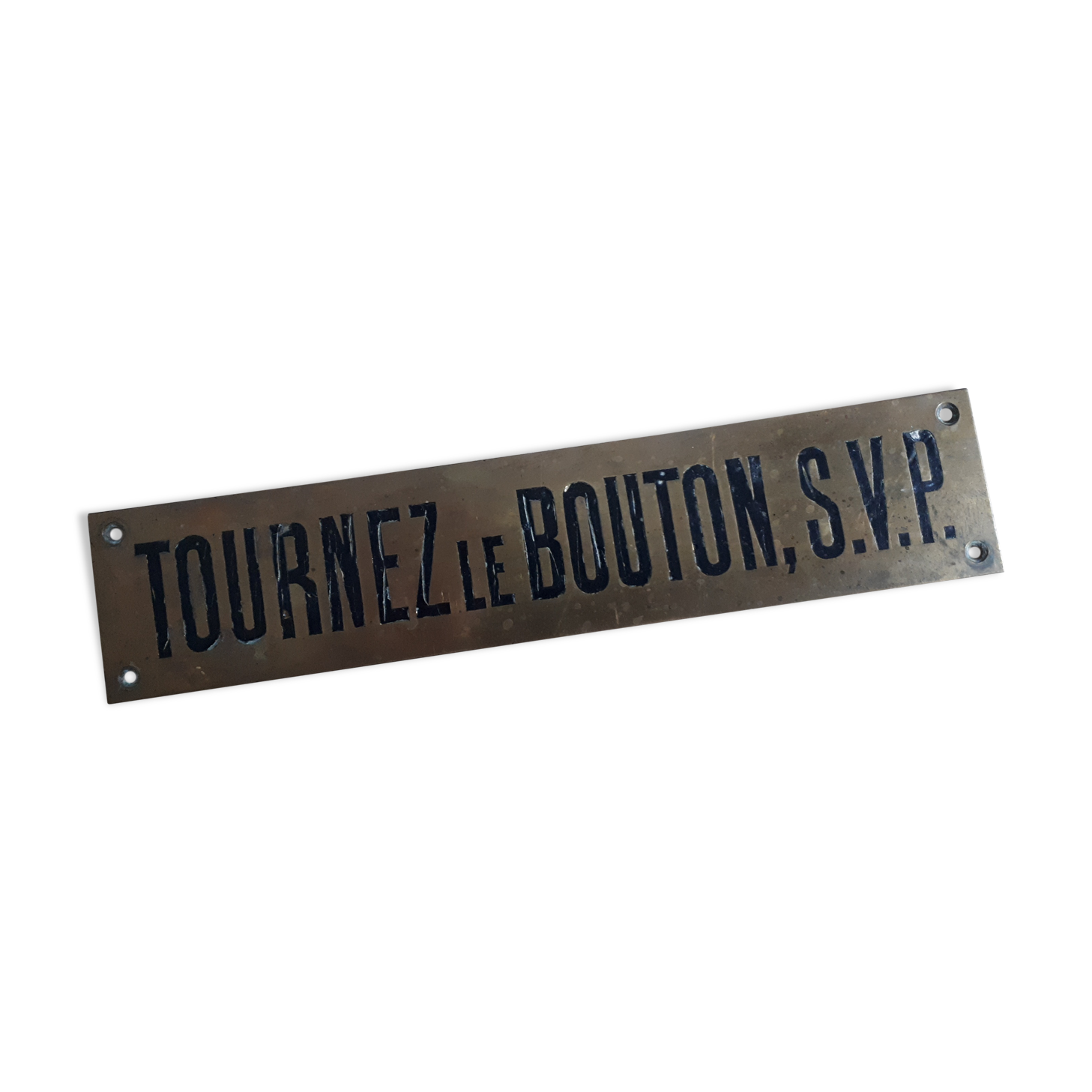 Turn the brass plate please