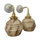 Pair of Art Deco wall lamps in marbled opaline