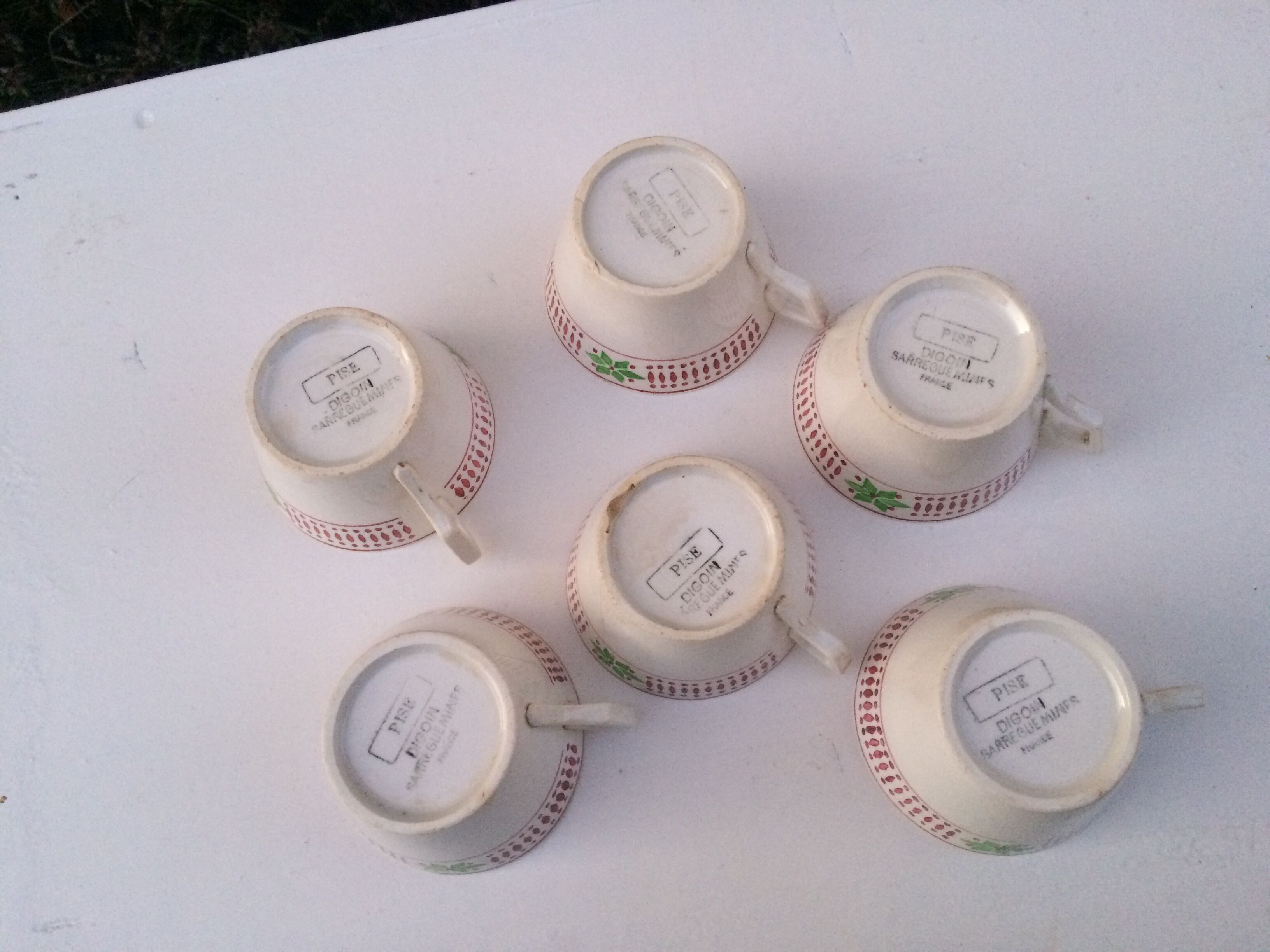 Digoin Sarreguemines coffee cups