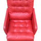 Fauteuil pivotant en cuir rouge des années 1970