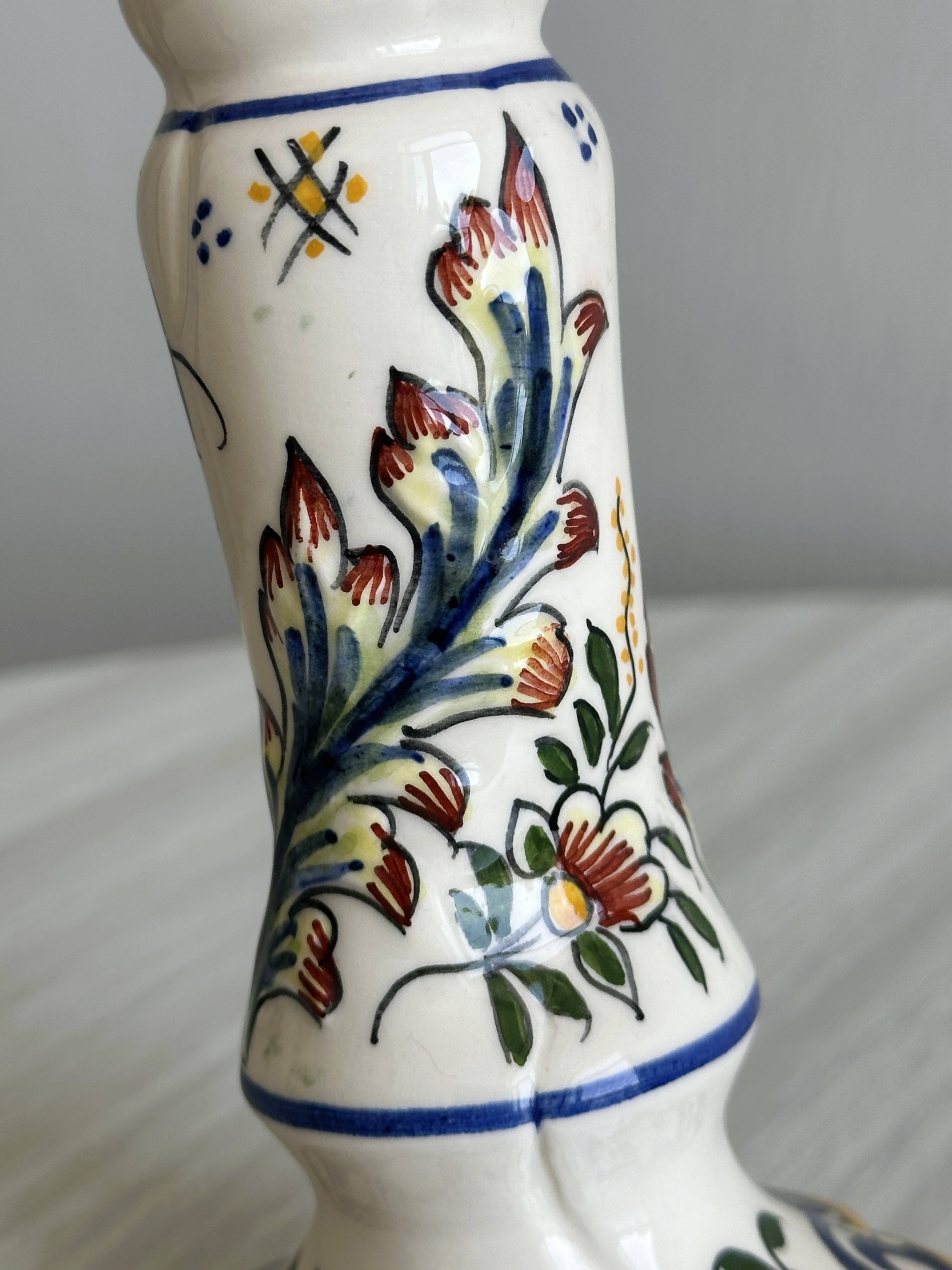 Desvres earthenware candle holder