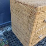 Chest of drawers rattan bamboo 2 drawers