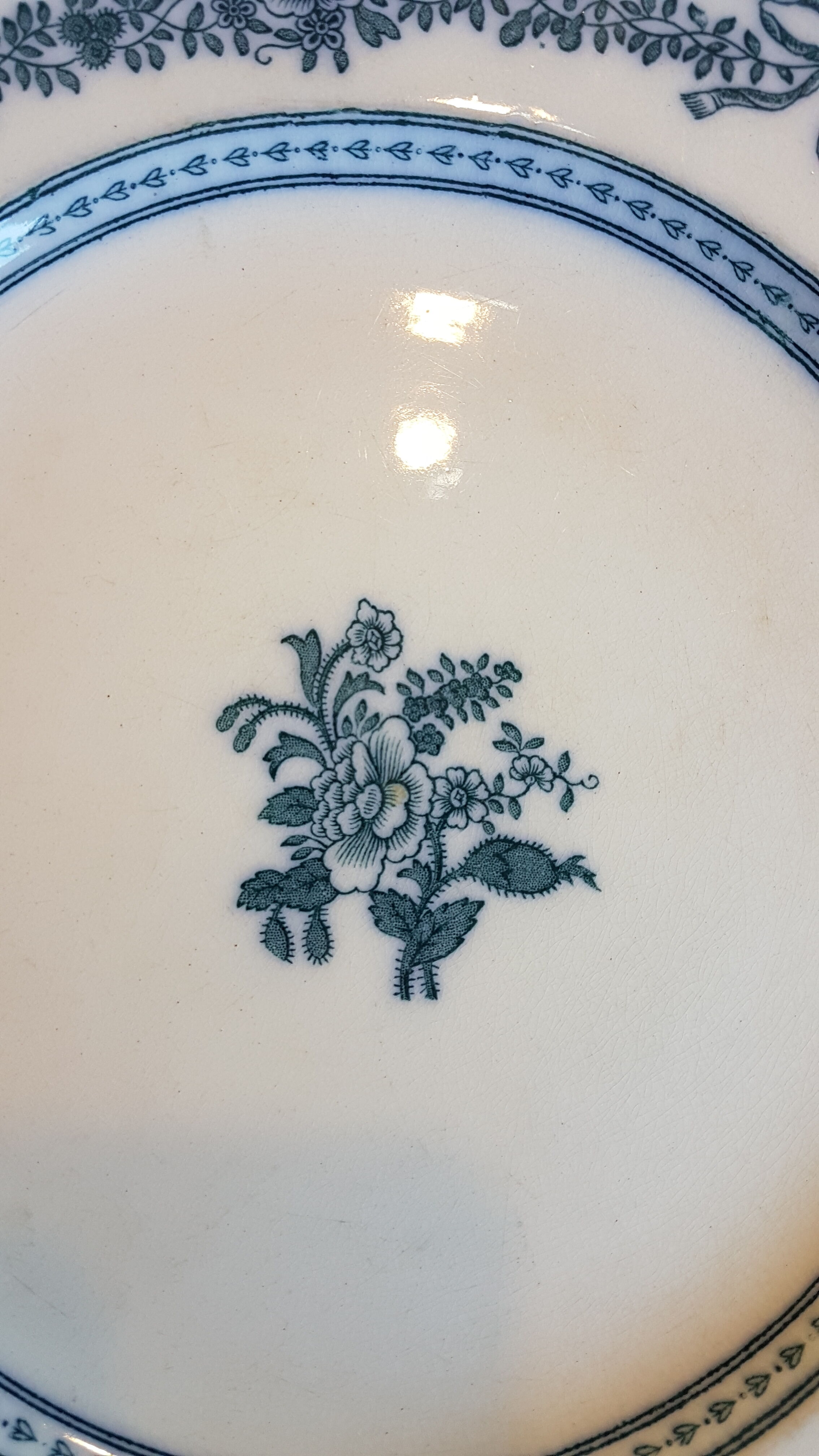 English earthenware plate decorated with flowers