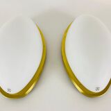 Pair of opaque glass wall lamps by Peill & Putzler, 1970, Germany