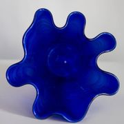 Vintage dark navy blue artistic vase from the mid-20th century.