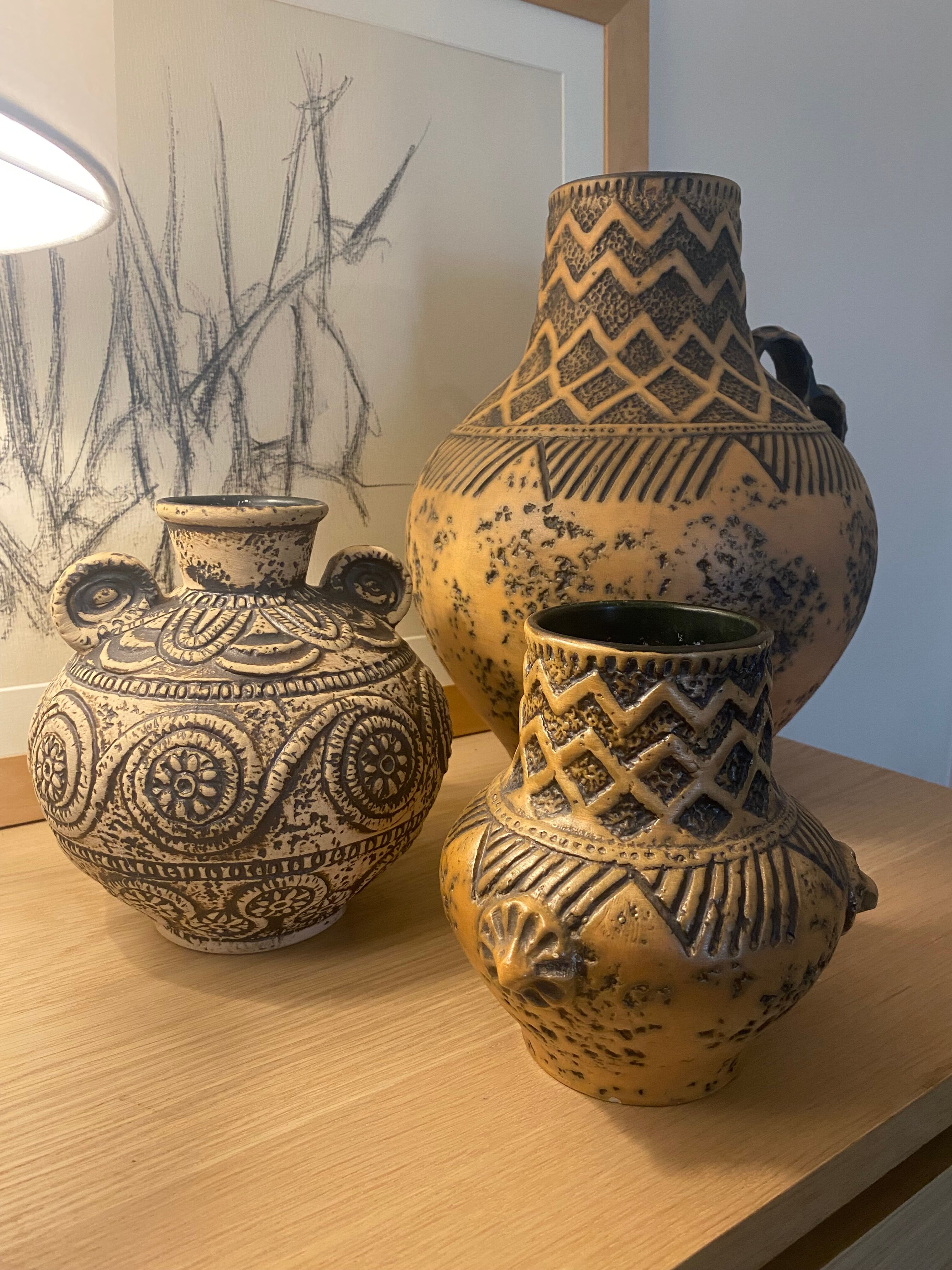 Set de 3 vases West Germany Manufacture Jasba