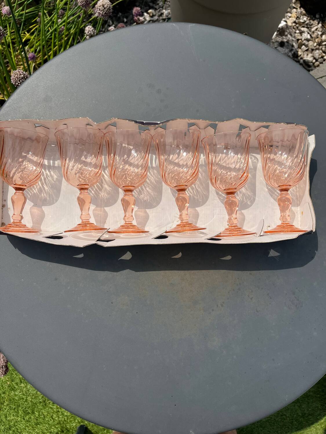 Set of 6 Luminarc Rosaline Stem Glasses - Stemglasses Model No. 5 (12