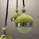 Mid-century lime green opaline glass light pendant