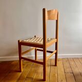 4 chaises en pin et corde tressée
