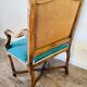 Fauteuil régence retapissé velours vert émeraude
