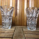 Pair of vintage cut crystal vase #a530